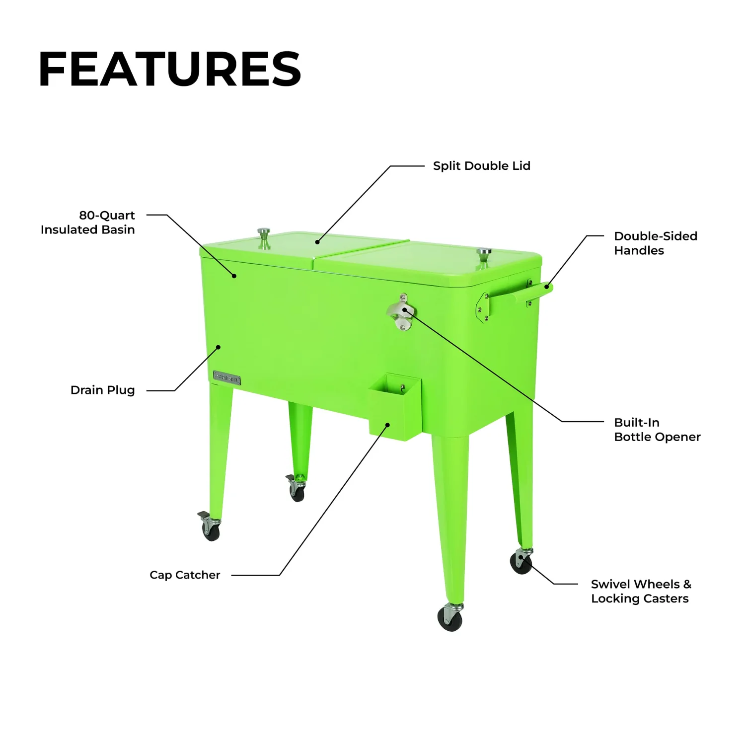 Permasteel 80-Quart Patio Cooler