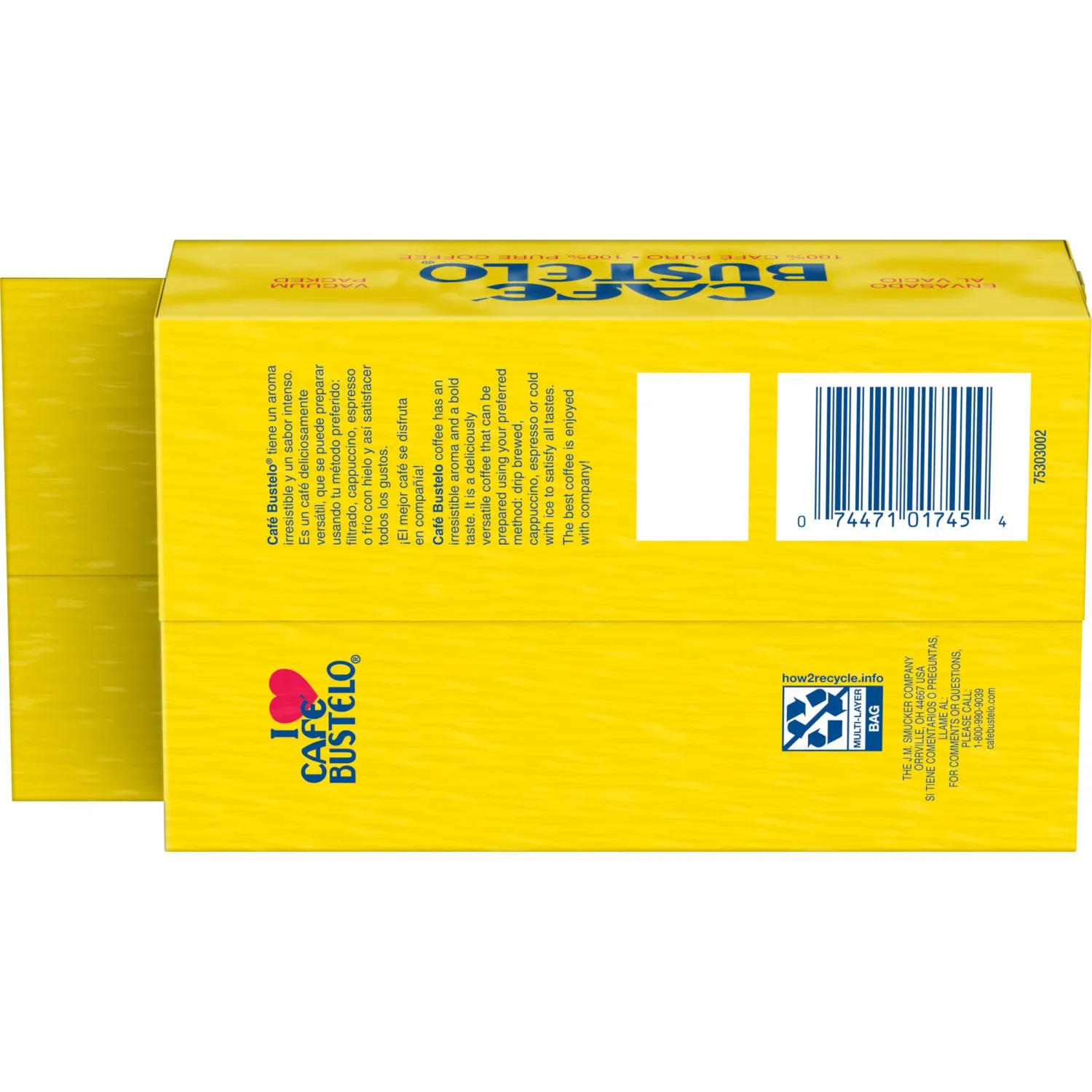 Café Bustelo Espresso Dark Roast Ground Coffee Brick, 16 Ounces (Pack of 12)