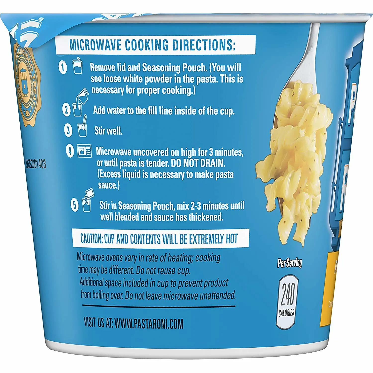 Pasta Roni Cups Mix 2.32 oz Pack of Cups, Parmesan & Romano Cheese Pasta, 27.84 Ounce, (Pack of 12)