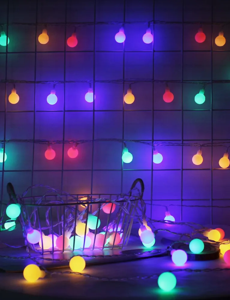 YOYONACY Battery Operated String Lights - 52FT 2 Pack 120 LEDs Globe Fairy String Lights Waterproof 8 Modes with Remote and Timer for Bedroom Wedding Party Christmas Decoration, Multicolor