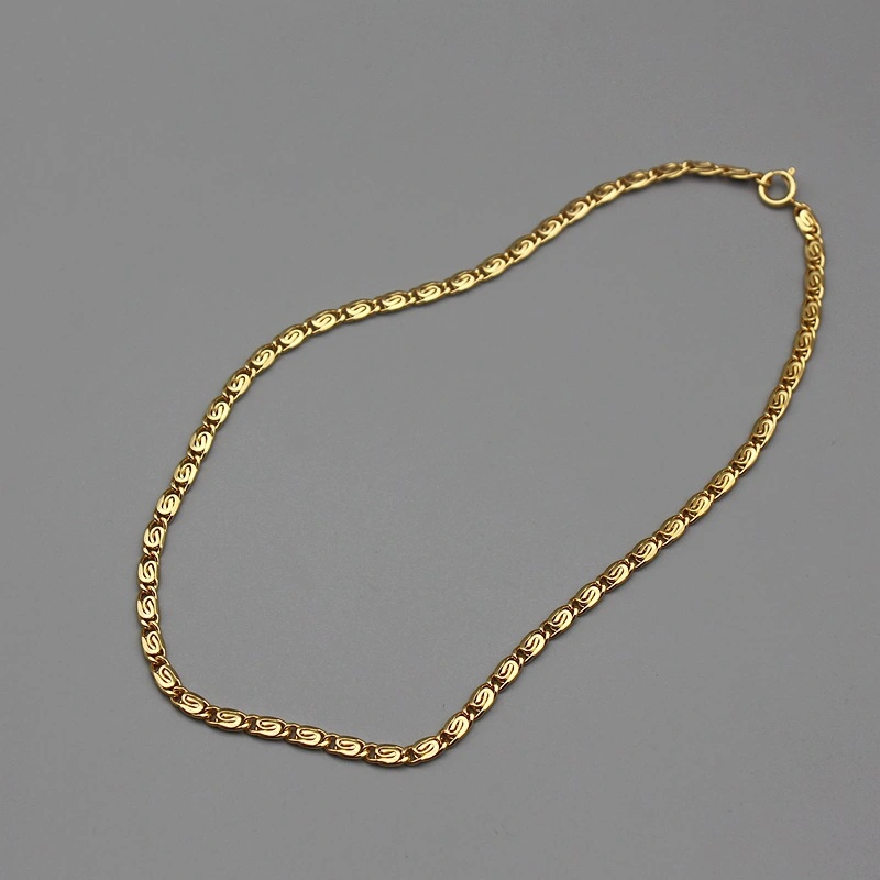 European And American Gold Brass Necklace