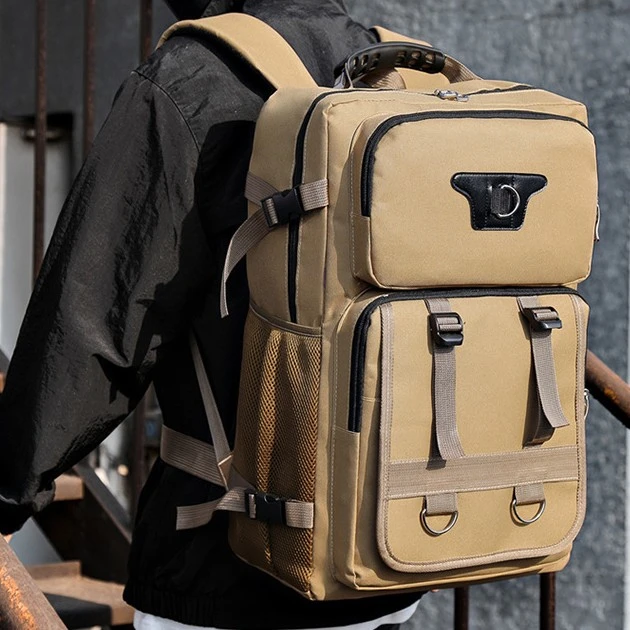 Men's Multi-functional Canvas Backpack With Large Capacity