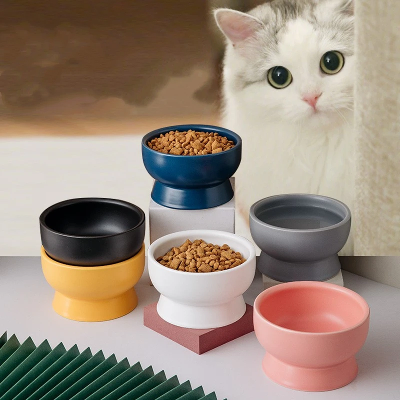 Ceramic Pet Bowl Blackproof Chin Eater