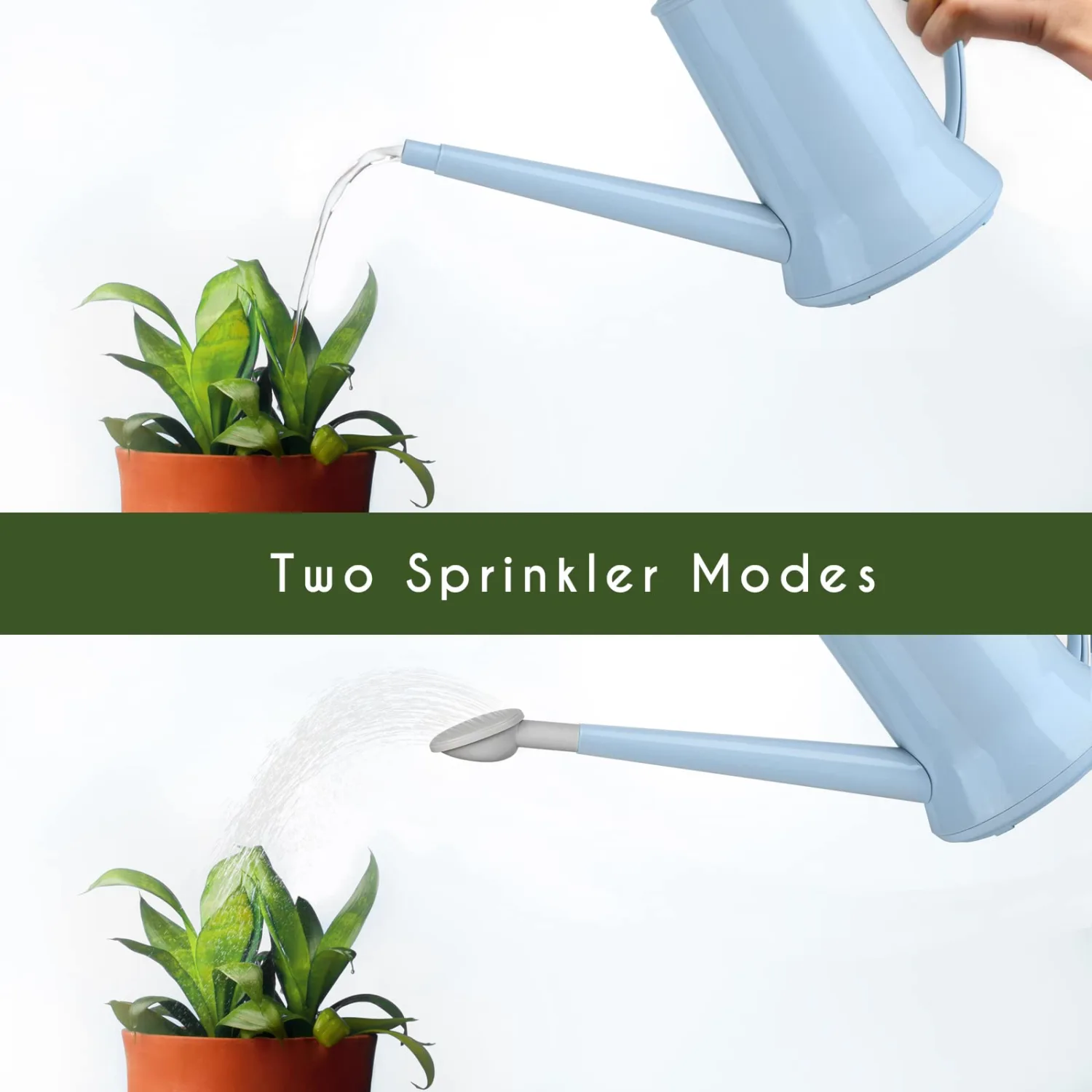 XXXFLOWER 1/2 Gallon Small Indoor Plant Watering Can, 2L Long Spout Removable Nozzle Flower Watering Pot for Office House Indoor Garden（Blue,67 oz）