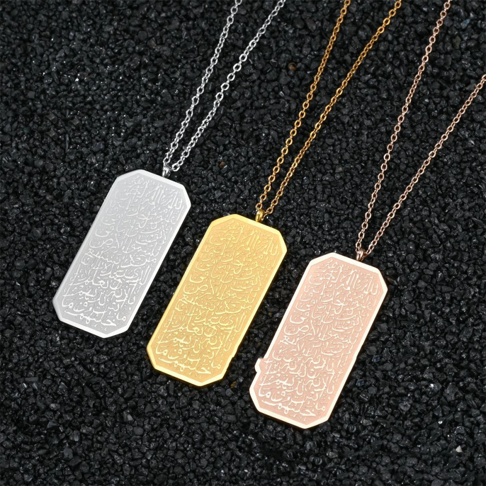 Vintage Texture Titanium Steel Pendant Rectangular