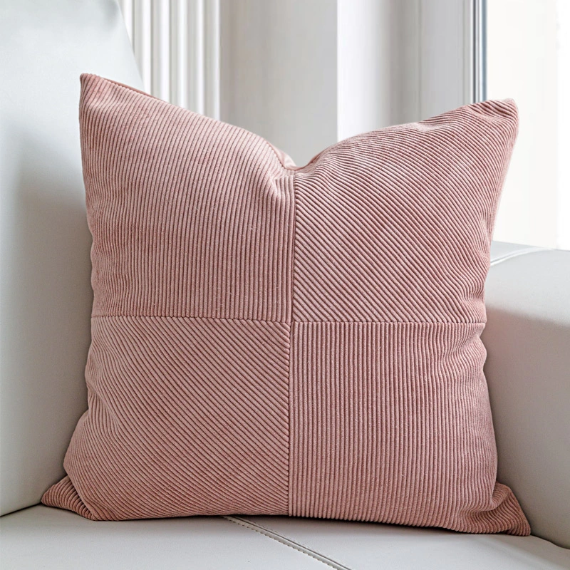 Nordic Ins Dirty Pink Splicing Pillow