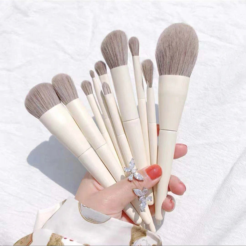 10 Zero Makeup Brushes Set Soft Artificial Fiber Hair Powder