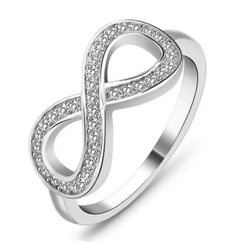 Simple Infinite 8-word Diamond Ring Inlaid Zircon Ring
