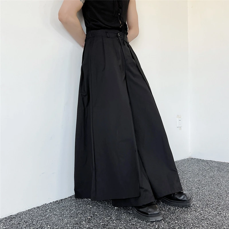 Double Layered Wide Leg Pants For Casual Stage Wear