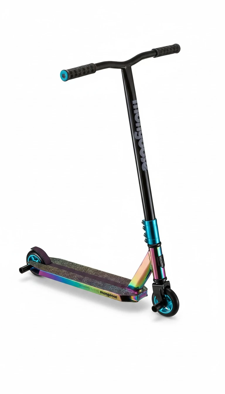 Mongoose Rise Freestyle Stunt/Trick Scooter for Kids Youth Adult Men Women, Ages 8 Up, Lightweight Alloy Deck & Heavy-Duty Frame Up to 220 lbs., T-Bar Handlebar W/Bike-Style Grip, High Impact Wheels