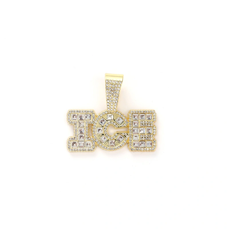 Hip Hop ICE Glass Diamond Chain Necklace English