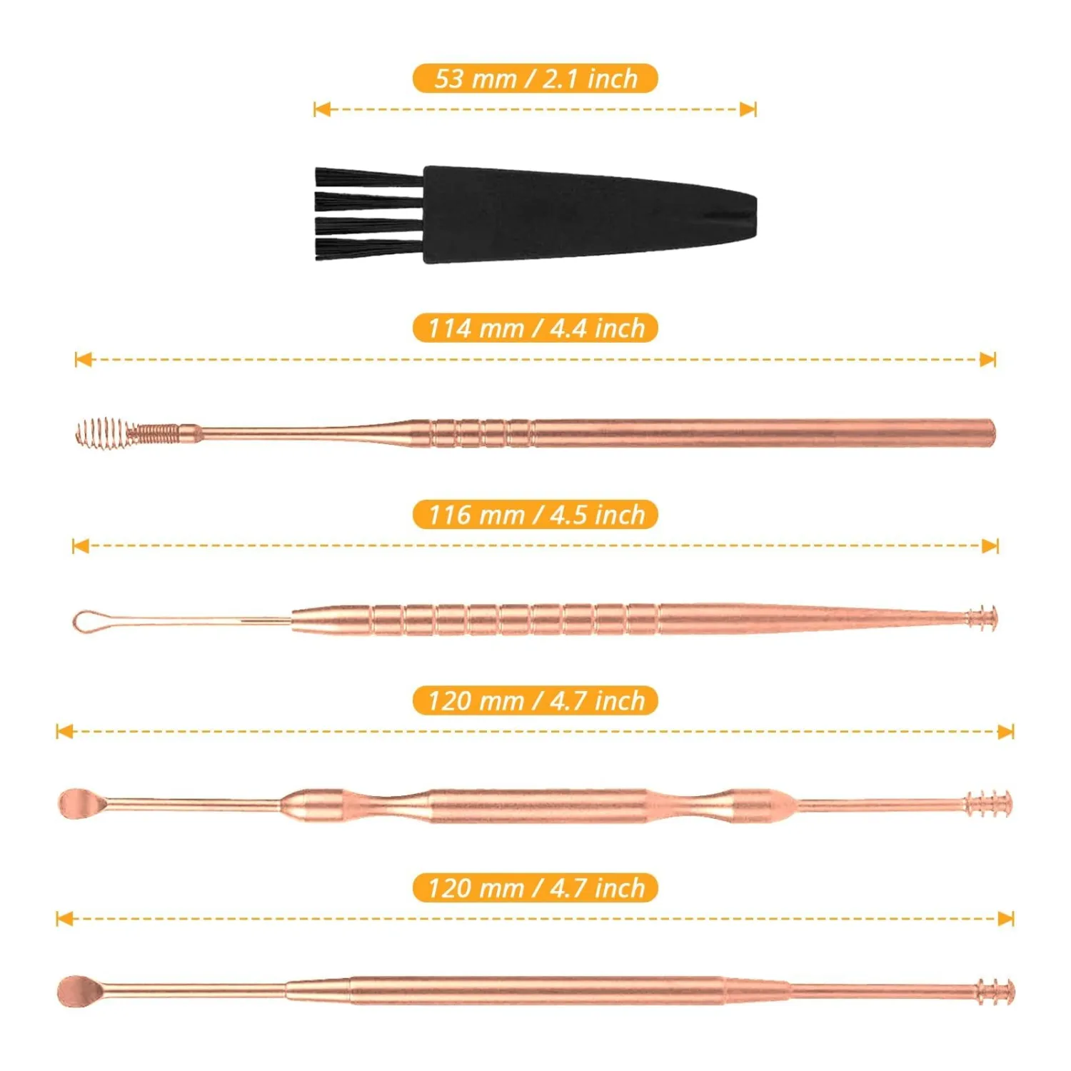 MJIYA Ear Pick Earwax Removal Kit, Ear Cleaning Tool Set, Ear Curette Ear Wax Remover Tool with a Storage Box (Rose Gold)