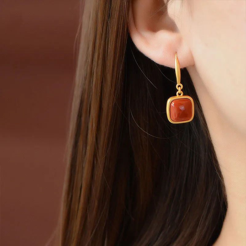 Gold Plated Sterling Silver Onyx Drop Earrings