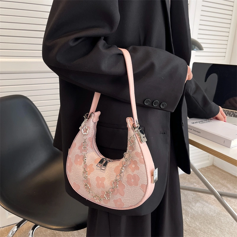 Fashionable Velvet Flower Carrying Shoulder Bag