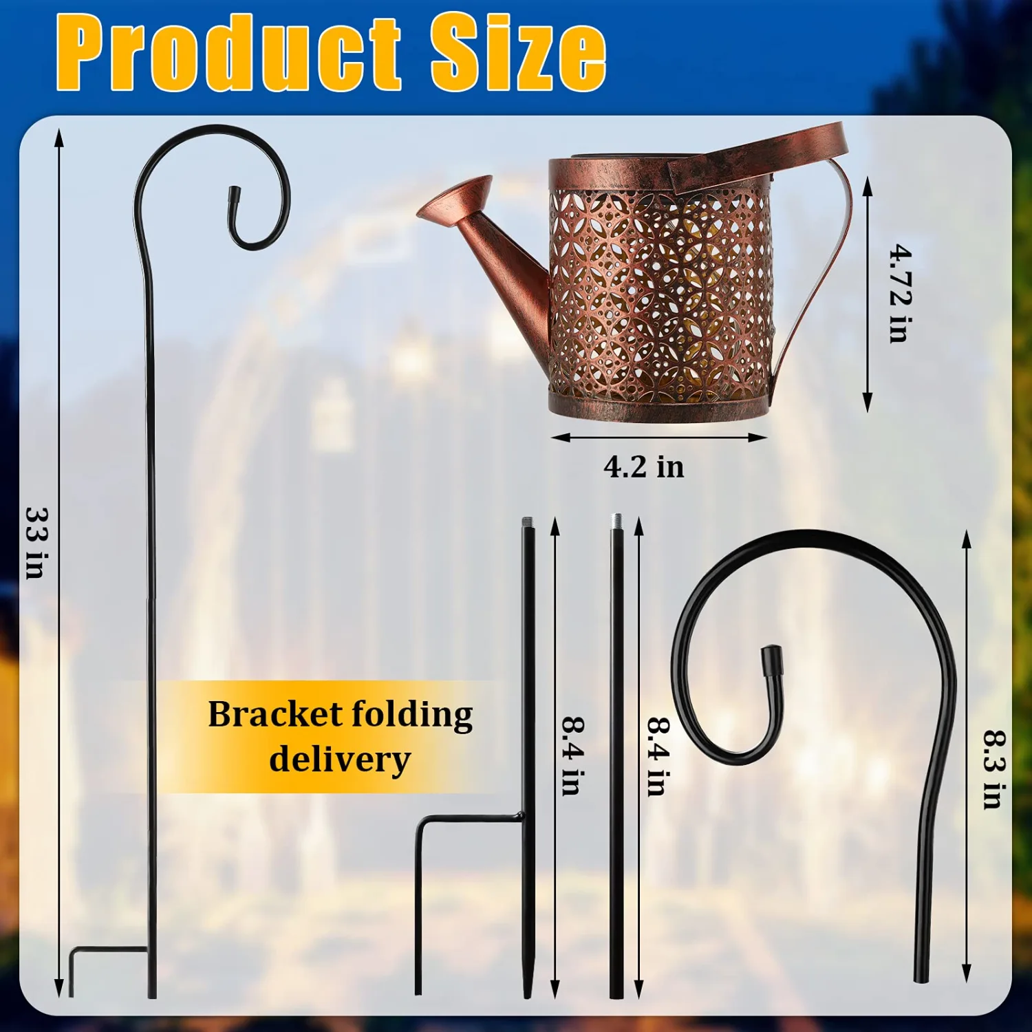 Honoson Watering Can with Lights Star Shower Garden Water Can Solar Lights Outdoor Decorative Gift Sprinkle Waterproof Garden Twinkle LED Fairy Decor for Yard Lawn Patio Path