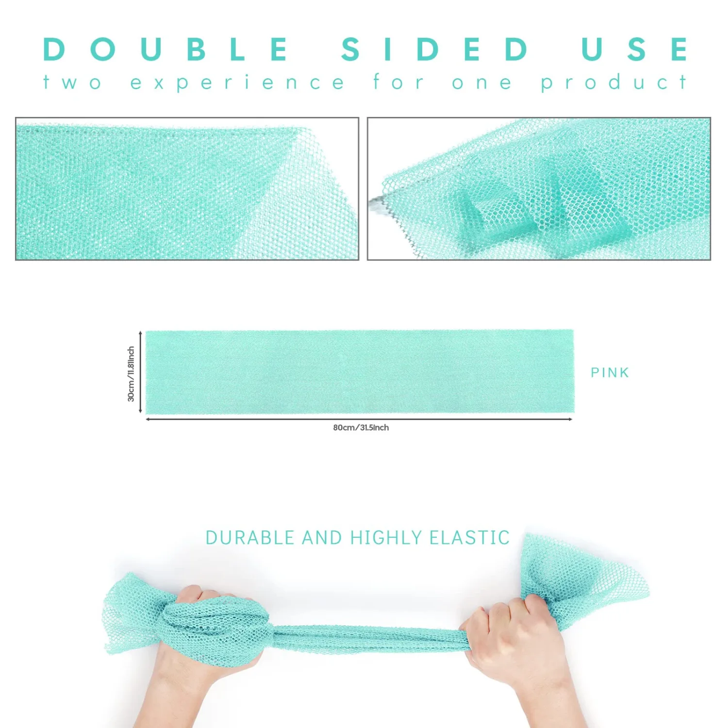 African Bath Sponge African Net Long Net Bath Sponge Exfoliating Shower Body Scrubber Back Scrubber Skin Smoother,Great for Daily Use (Green)