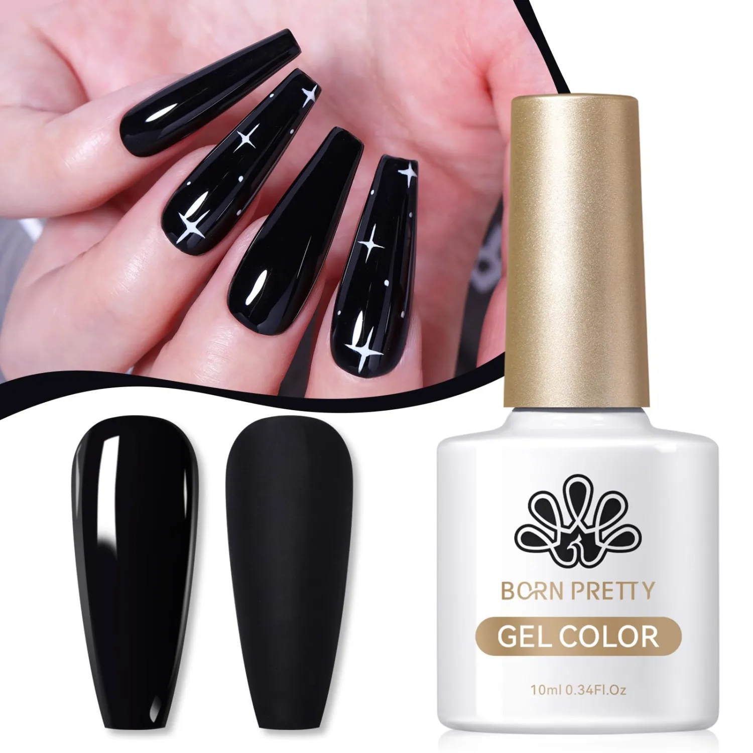 Born Pretty Black Gel Nail Polish Soak Off UV LED Nail Lamp Gel Polish Nail Art Manicure Salon DIY Home 10ML