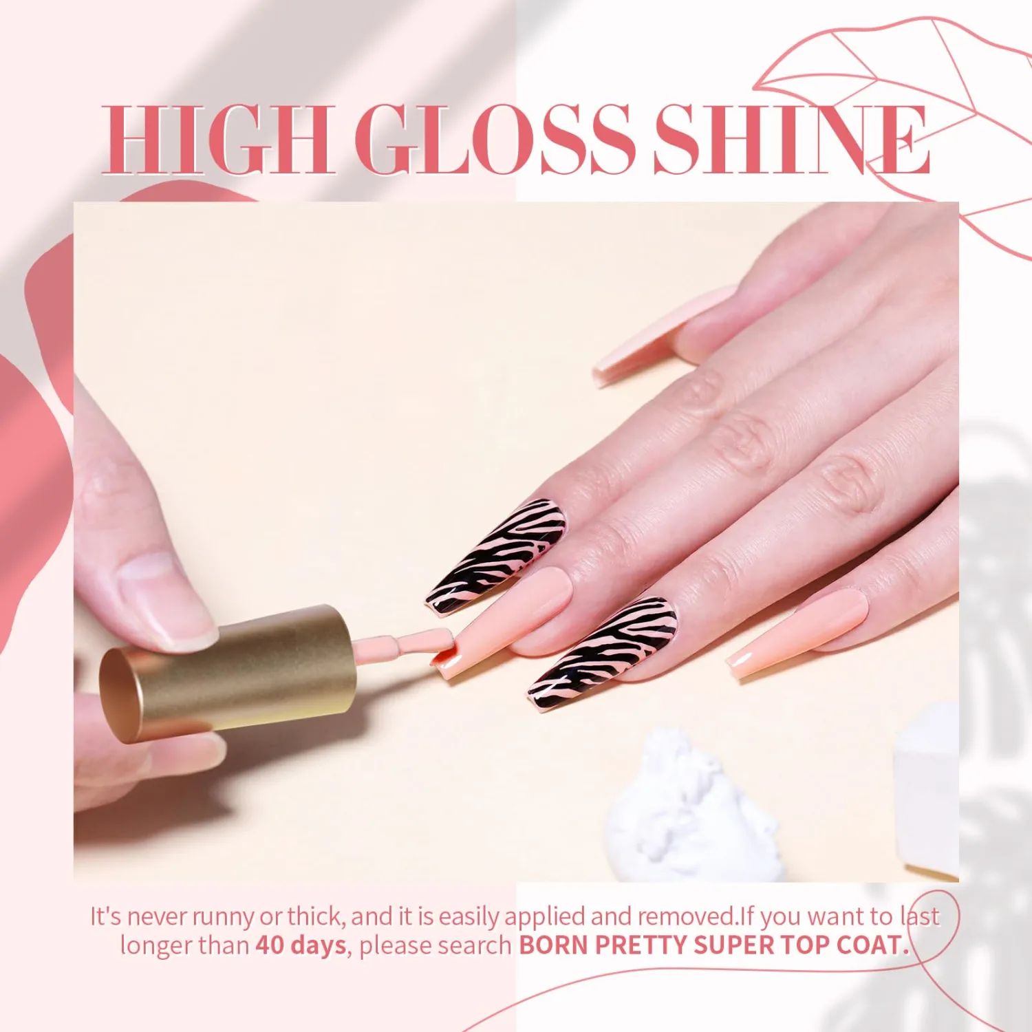 Born Pretty Pink Gel Nail Polish Love Soft Pink Gel Polish Soak Off UV LED Nail Lamp Gel Polish Nail Art Manicure Salon DIY Home 10ML
