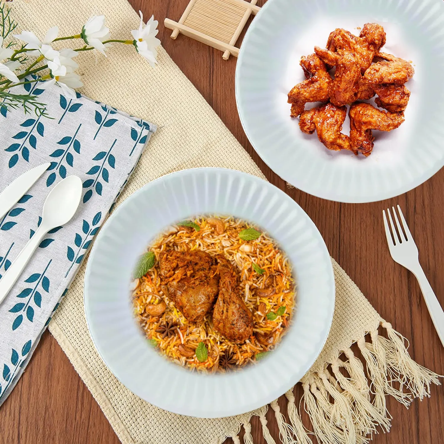 Perfect Stix 9 Inch Paper Plates (Pack of 500) Uncoated White Paper Plates. 9 Inches.