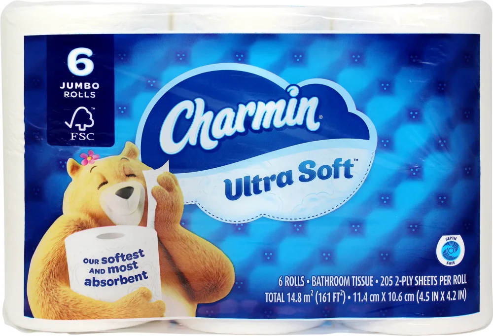 Charmin Ultra soft Jumbo Rolls Septic Safe white