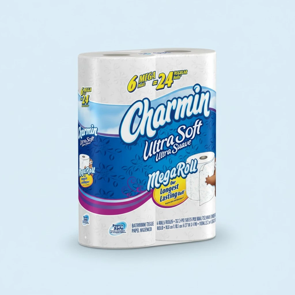 Charmin Ultra Soft Toilet Paper 6 Mega Rolls = 24 Regular Rolls