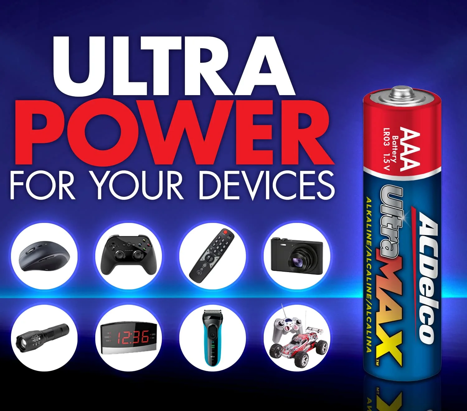 ACDelco UltraMAX 10-Count AAA Batteries, Alkaline Battery with Advanced Technology, 10-Year Shelf Life, Recloseable Packaging