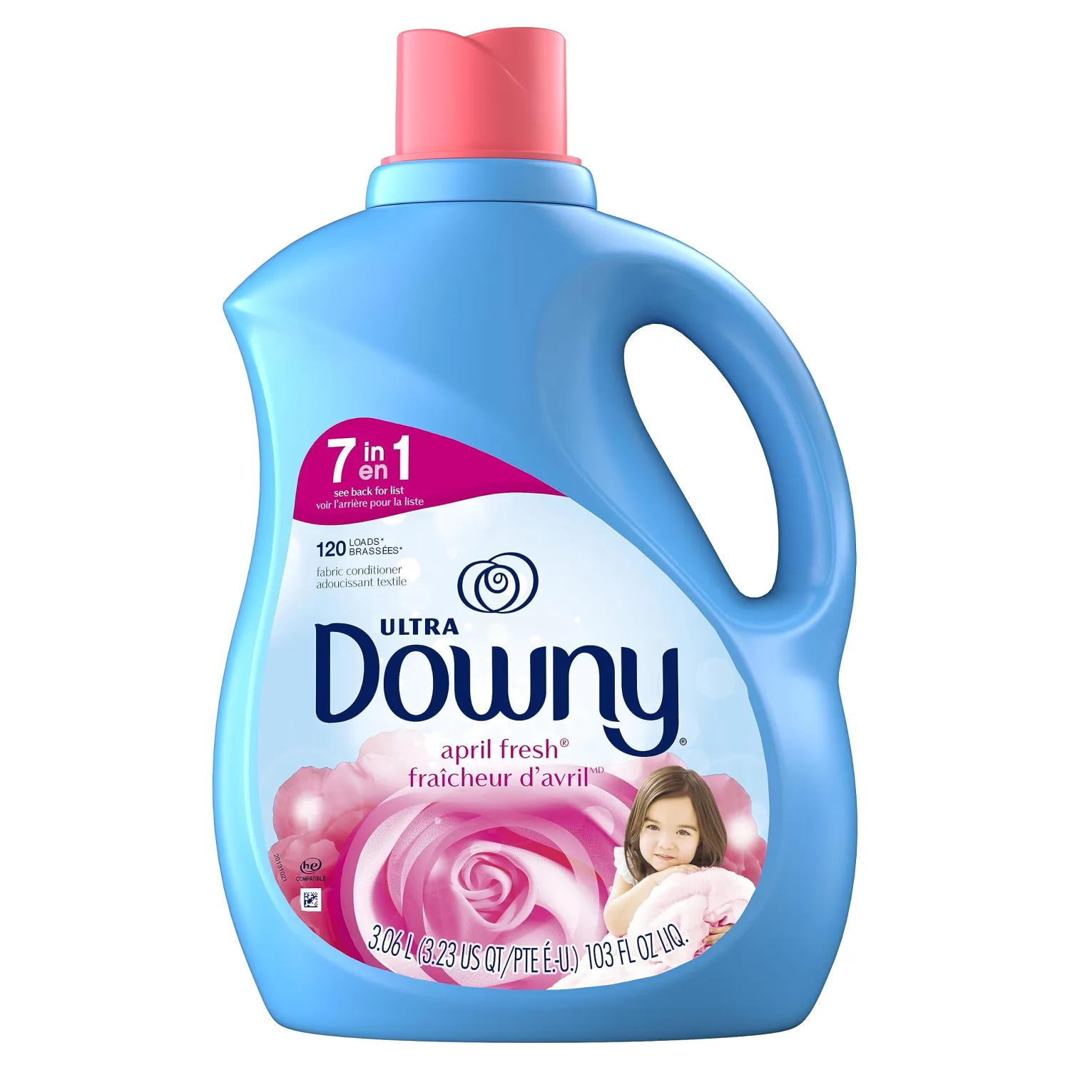 Downy Ultra Laundry Fabric Softener Liquid, April Fresh Scent, 120 Loads