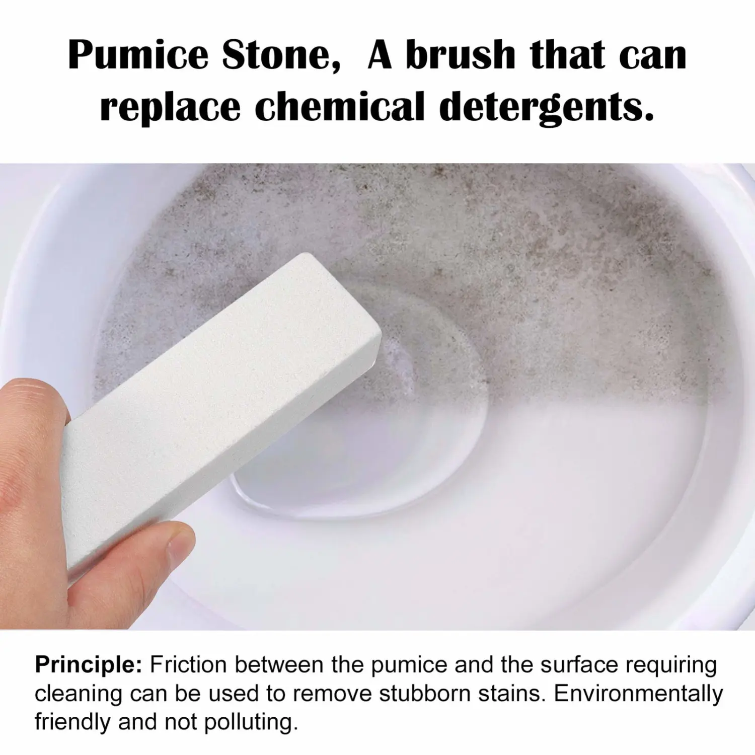 6 Pack Pumice Stone for Toilet Bowl Cleaning, Scouring Stick Remove Toilet Bowl Hard Water Rings, Calcium Buildup and Rust Suitable for Cleaning Toilet, Bathroom, Kitchen Sink, Grill(White