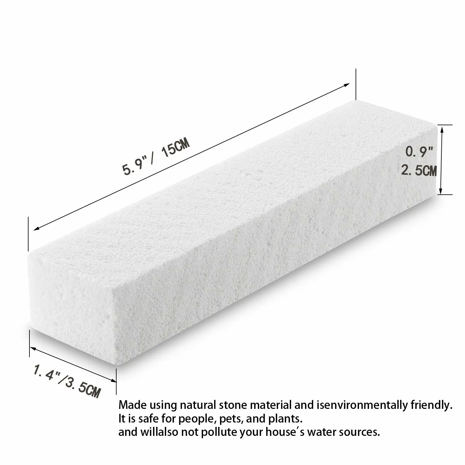 6 Pack Pumice Stone for Toilet Bowl Cleaning, Scouring Stick Remove Toilet Bowl Hard Water Rings, Calcium Buildup and Rust Suitable for Cleaning Toilet, Bathroom, Kitchen Sink, Grill(White