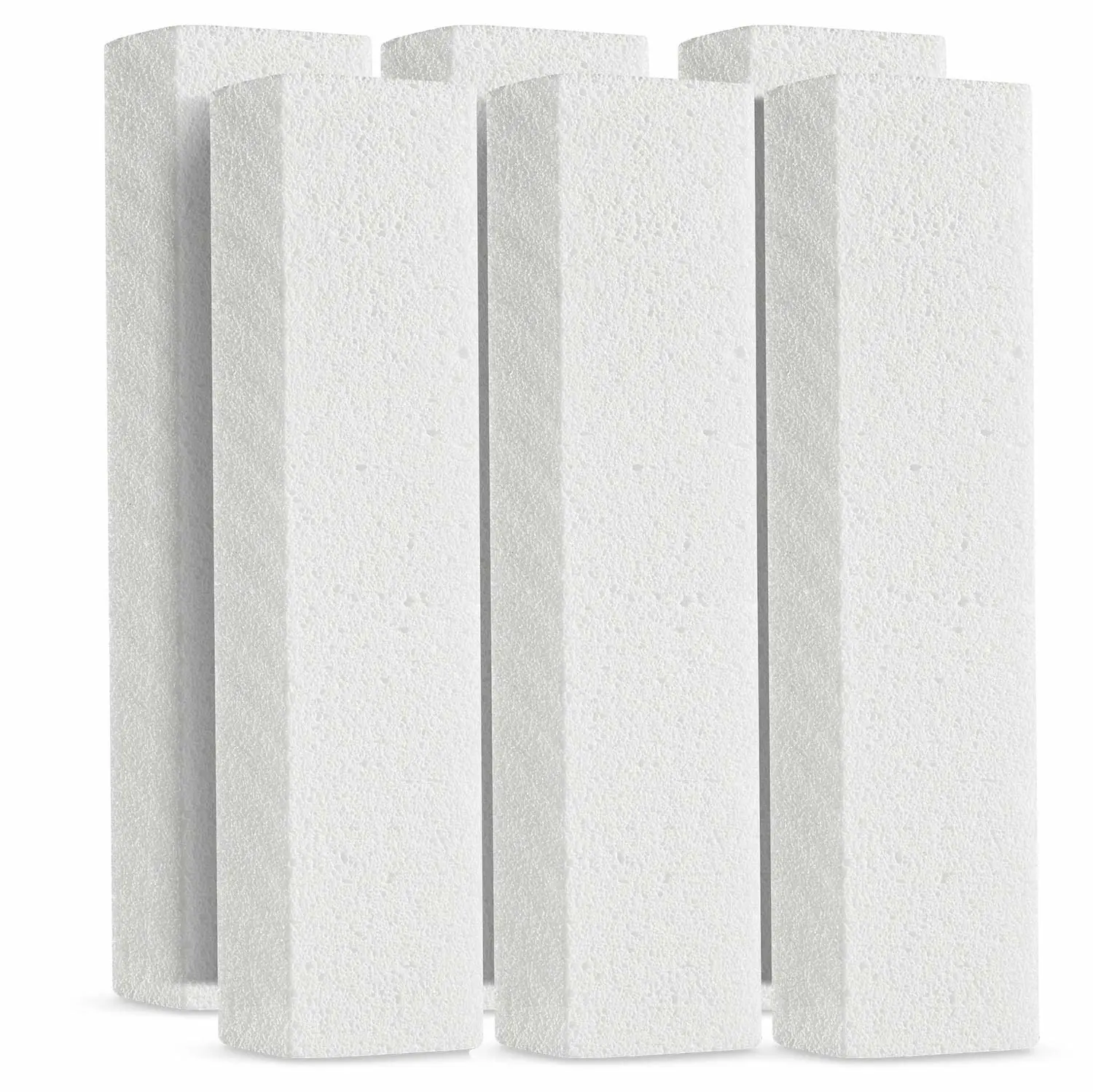6 Pack Pumice Stone for Toilet Bowl Cleaning, Scouring Stick Remove Toilet Bowl Hard Water Rings, Calcium Buildup and Rust Suitable for Cleaning Toilet, Bathroom, Kitchen Sink, Grill(White