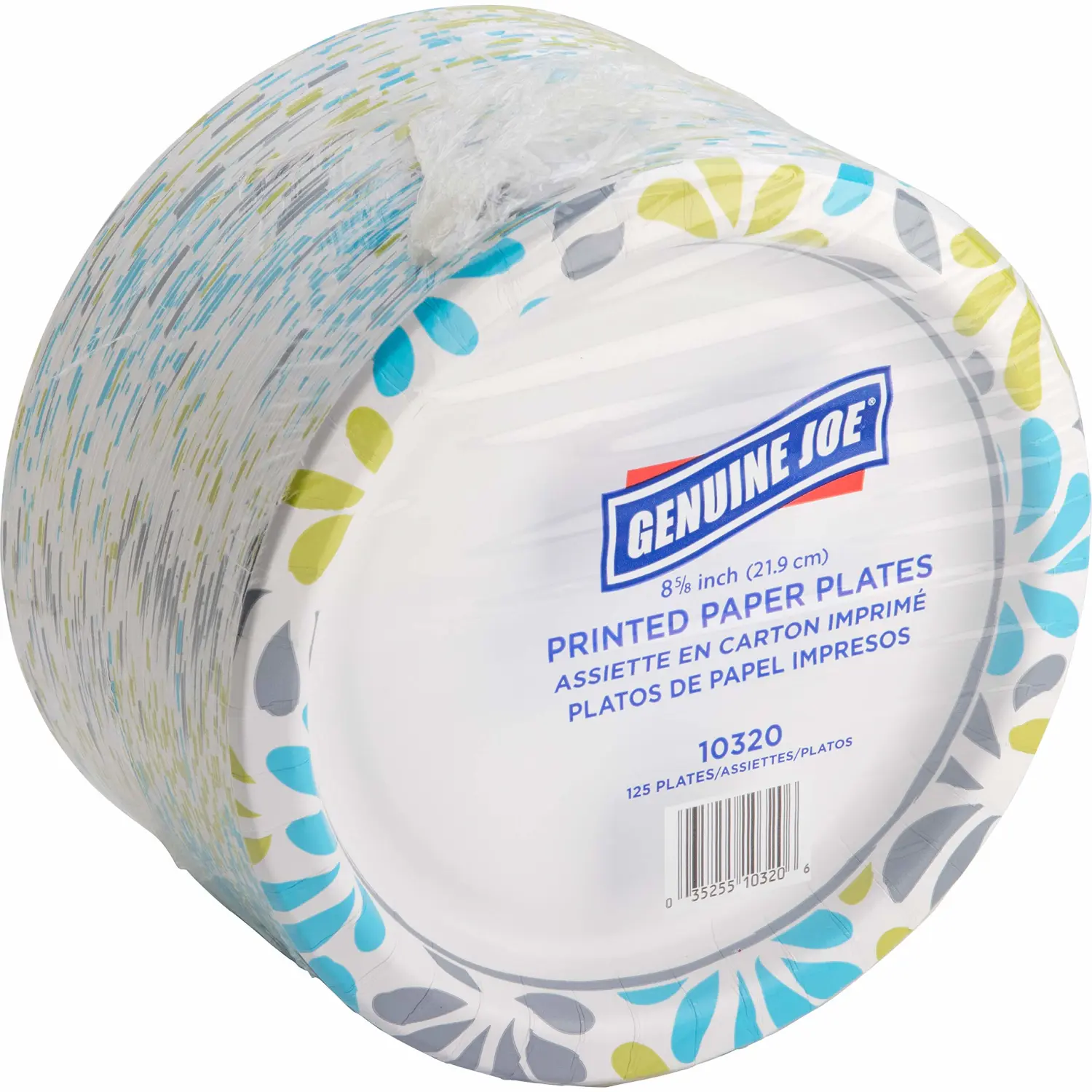 Genuine Joe Printed Paper Plates, 9" (Pack of 125)