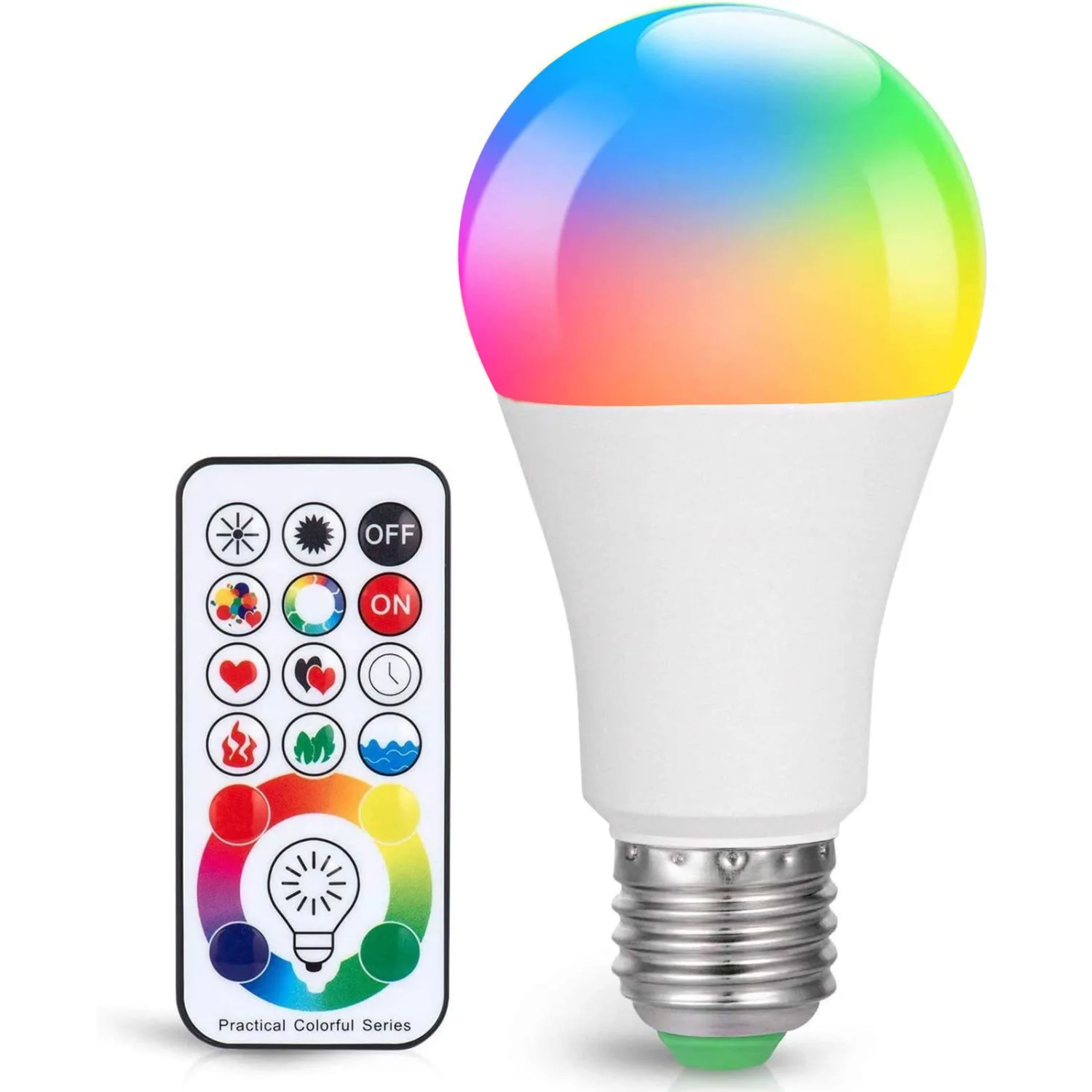 Christmas LED Color Changing Light Bulb, 900LM Dimmable E26 10W (60W Equivalent) RGBW, Mood Light Bulb with Timing Remote, 120 Colors Screw Base Lights for Home Decor, Bedroom, Stage, Party