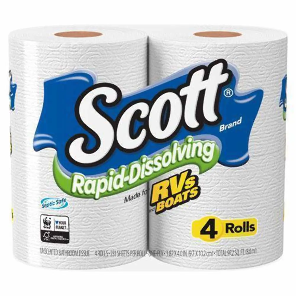 Kimberly-Clark 47617 Rapid-dissolving Toilet Paper, Bath Tissue, 1-ply, White, 231 Sheets