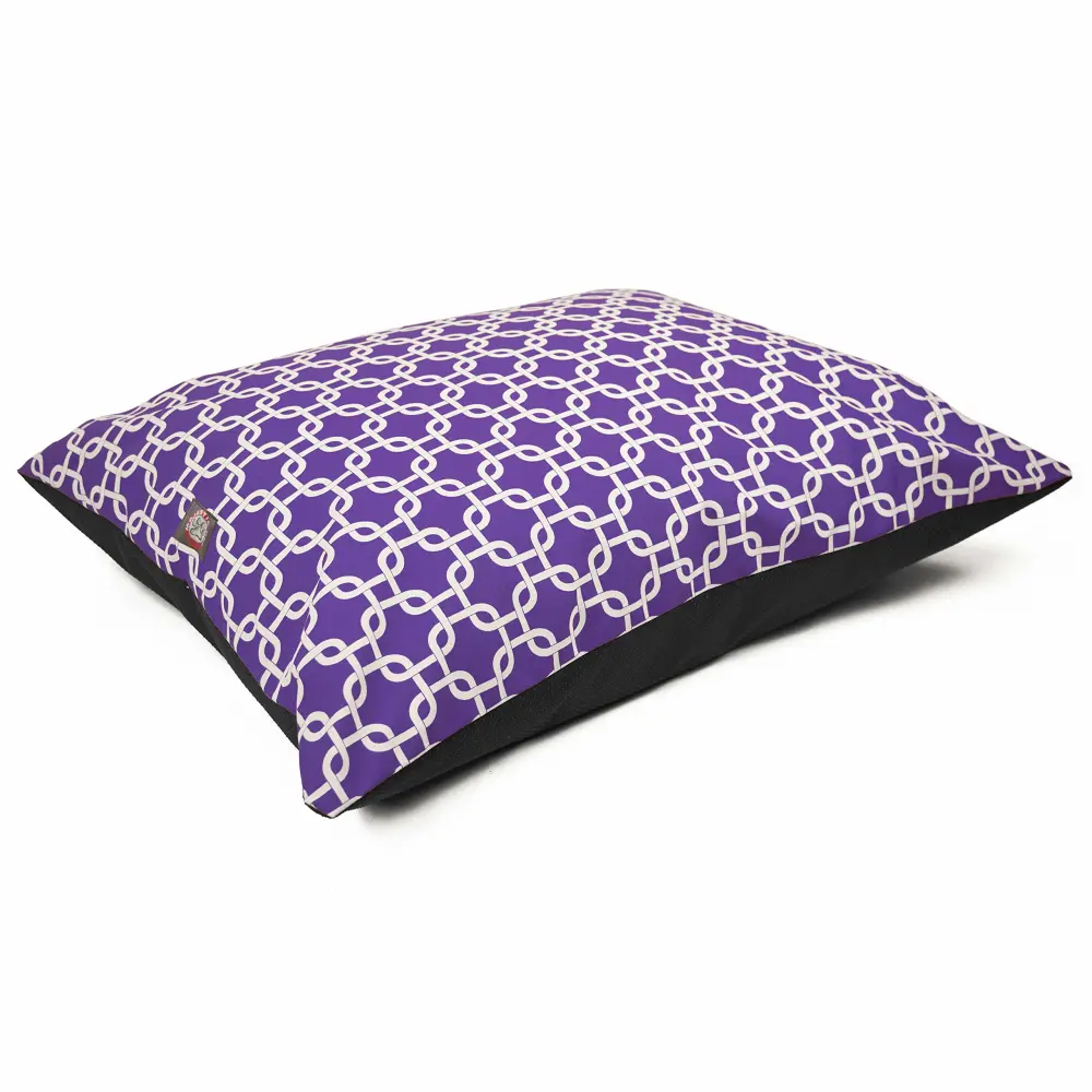 Majestic Pet Rectangle Medium Dog Bed Washable – Non Slip Comfy Pet Bed – Dog Crate Bed Super Value Pillow Dog Bed – Dog Kennel Bed for Sleeping - Dog Bed Medium Breed 35 x 28 Inch – Links Purple