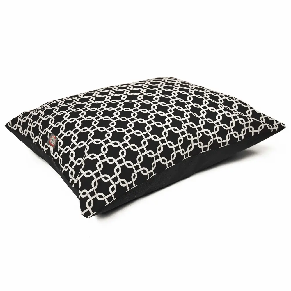 Majestic Pet Rectangle Medium Dog Bed Washable – Non Slip Comfy Pet Bed – Dog Crate Bed Super Value Pillow Dog Bed – Dog Kennel Bed for Sleeping - Dog Bed Medium Breed 35 x 28 Inch – Links Black