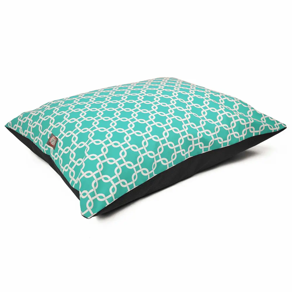 Majestic Pet Rectangle Medium Dog Bed Washable – Non Slip Comfy Pet Bed – Dog Crate Bed Super Value Pillow Dog Bed – Dog Kennel Bed for Sleeping - Dog Bed Medium Breed 35 x 28 Inch – Links Teal