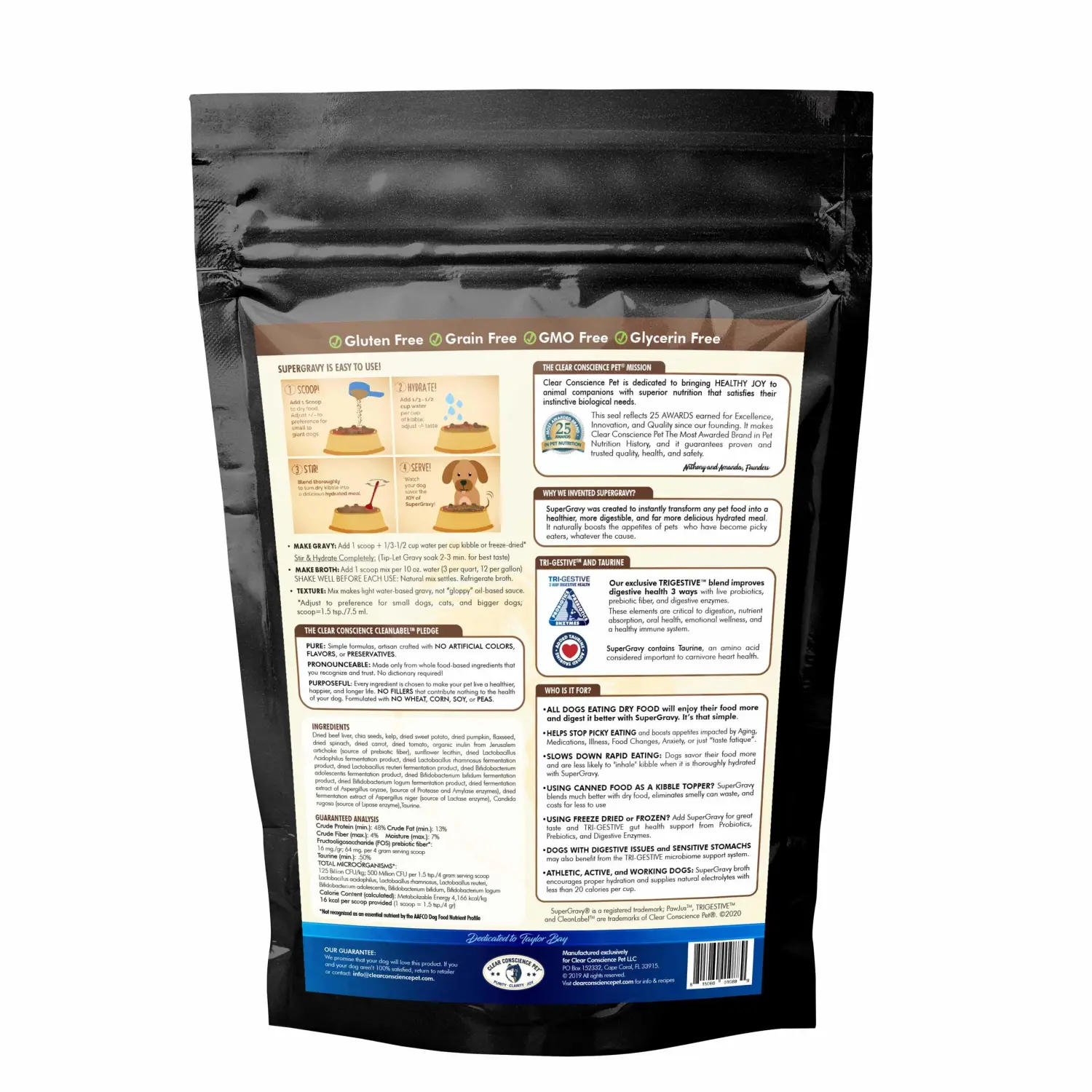 SuperGravy PAW jus - Natural Dog Food Gravy Topper - Hydration Broth Food Mix - Human Grade – Kibble Seasoning for Picky Eaters – Gluten Free & Grain Free, Made in USA 14 Scoops, 01088