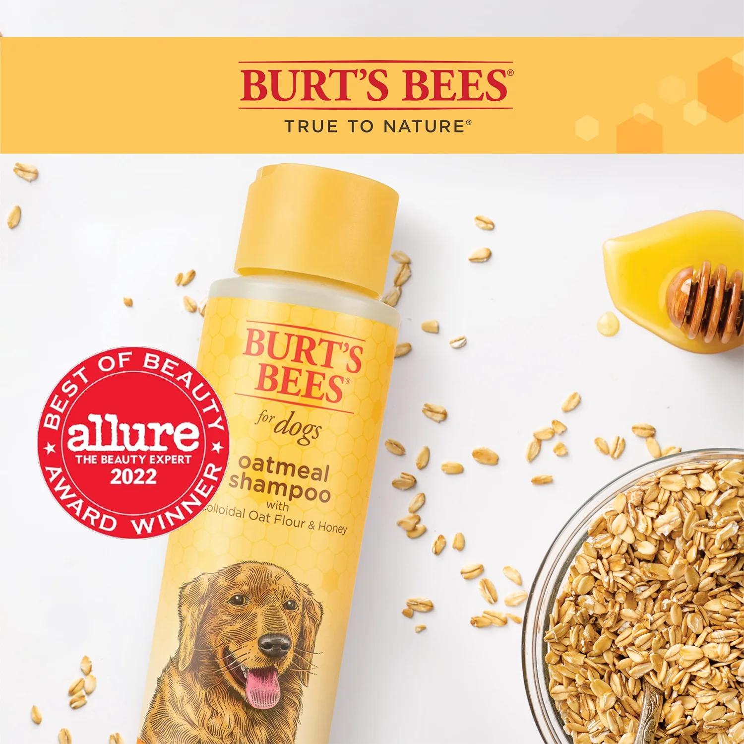 Burt's Bees for Pets Oatmeal Dog Shampoo | With Colloidal Oat Flour & Honey | Moisturizing & Nourishing, Cruelty Free, Sulfate & Paraben Free, pH Balanced for Dogs - Made in USA, 16 Oz