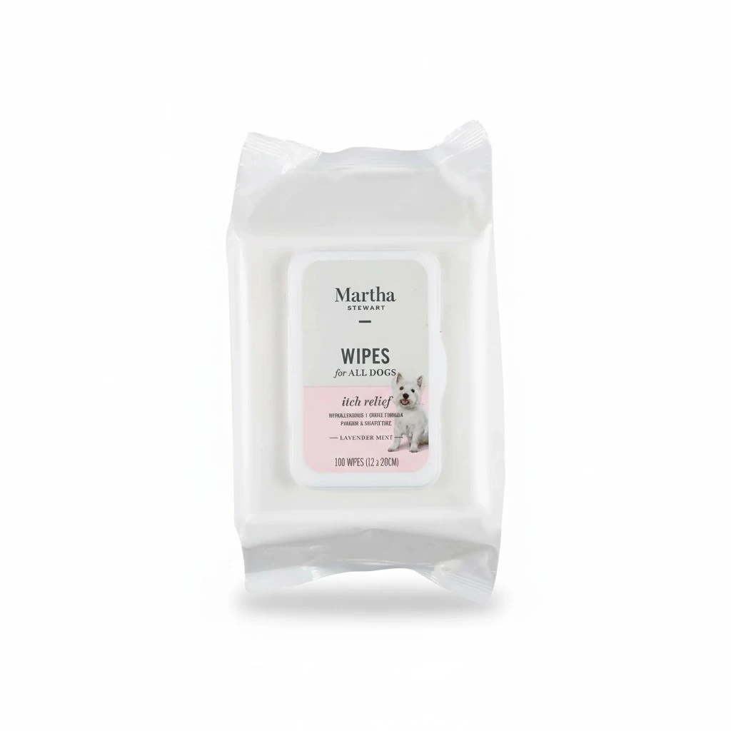 Martha Stewart for Pets Itch Relief Grooming Wipes for Dogs | Hypoallergenic Dog Wipes, 100 Count | Relieving Anti Itch Dog Grooming Wipes for All Dogs