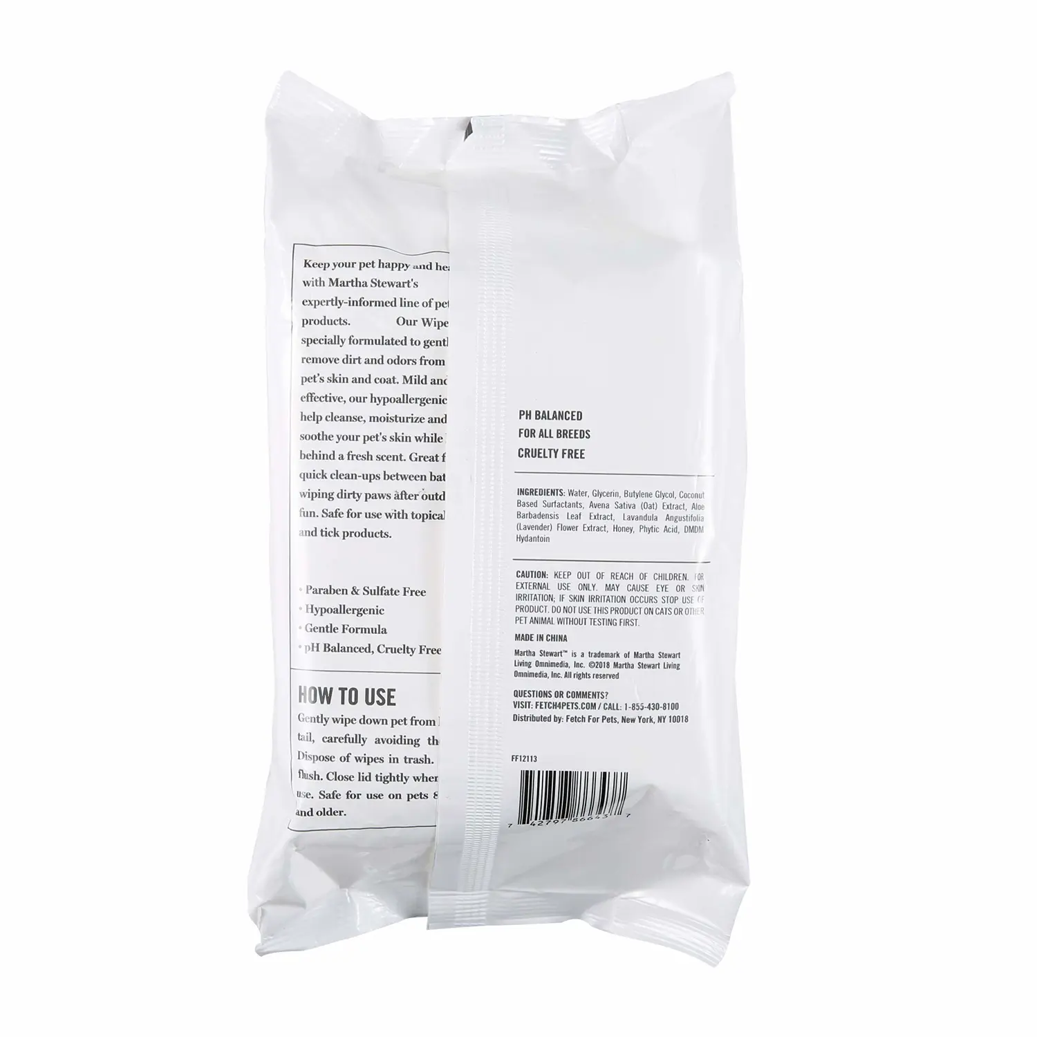 Martha Stewart for Pets Lemongrass Verbena Cat Wipes | Hypoallergenic Cat Bath Wipes, 100 Count | Easy and Effective Way to Clean your Cat Without A Bath