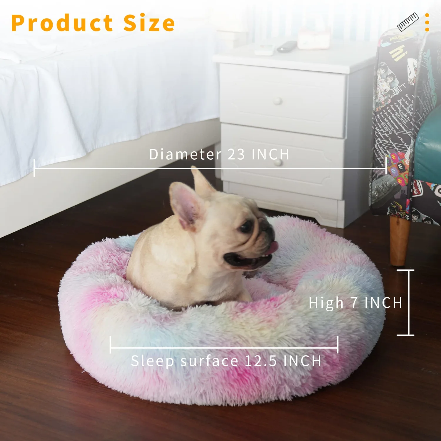 nononfish Puppy Beds for Small Dogs Washable for Crate 23 Inches Self Warming Anti Anxiety