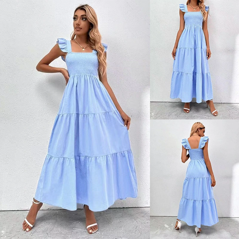 Women's Summer High Waist Suspended Cake Dress