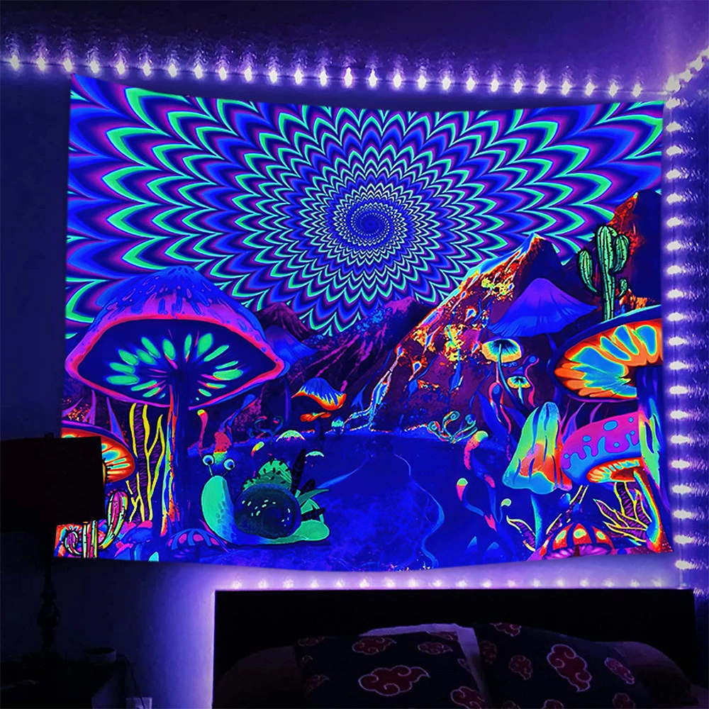 Fluorescent Star Print Dormitory Remodeling Wall Cloth Backdrop Tapestry