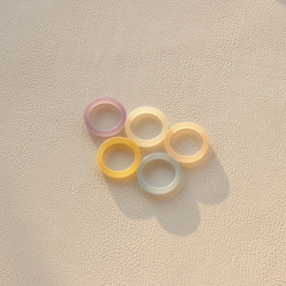 Resin Candy Colored Semi Transparent Circular Ring