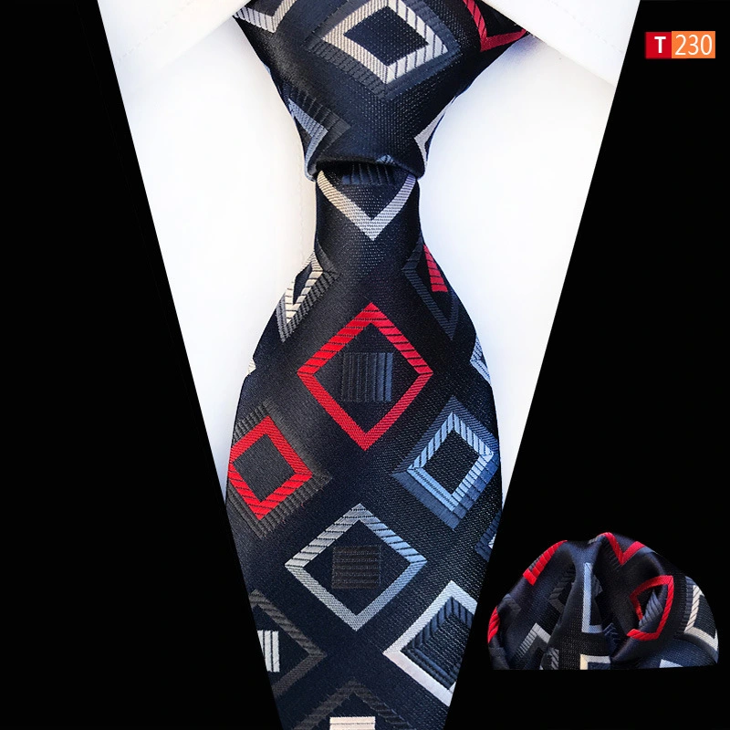 Pocket Square Tie Two-piece Set Polyester Jacquard High Filling Density Fabric