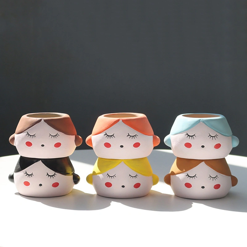 Cute Cartoon Coarse Pottery Flower Pot