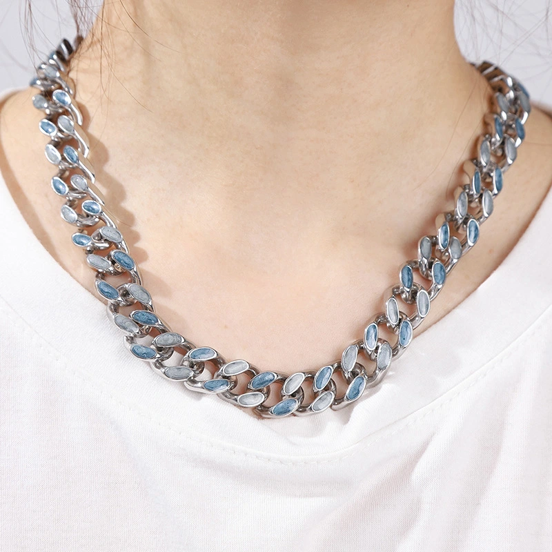 Fashion Starry Sky Blue Simple Punk Necklace