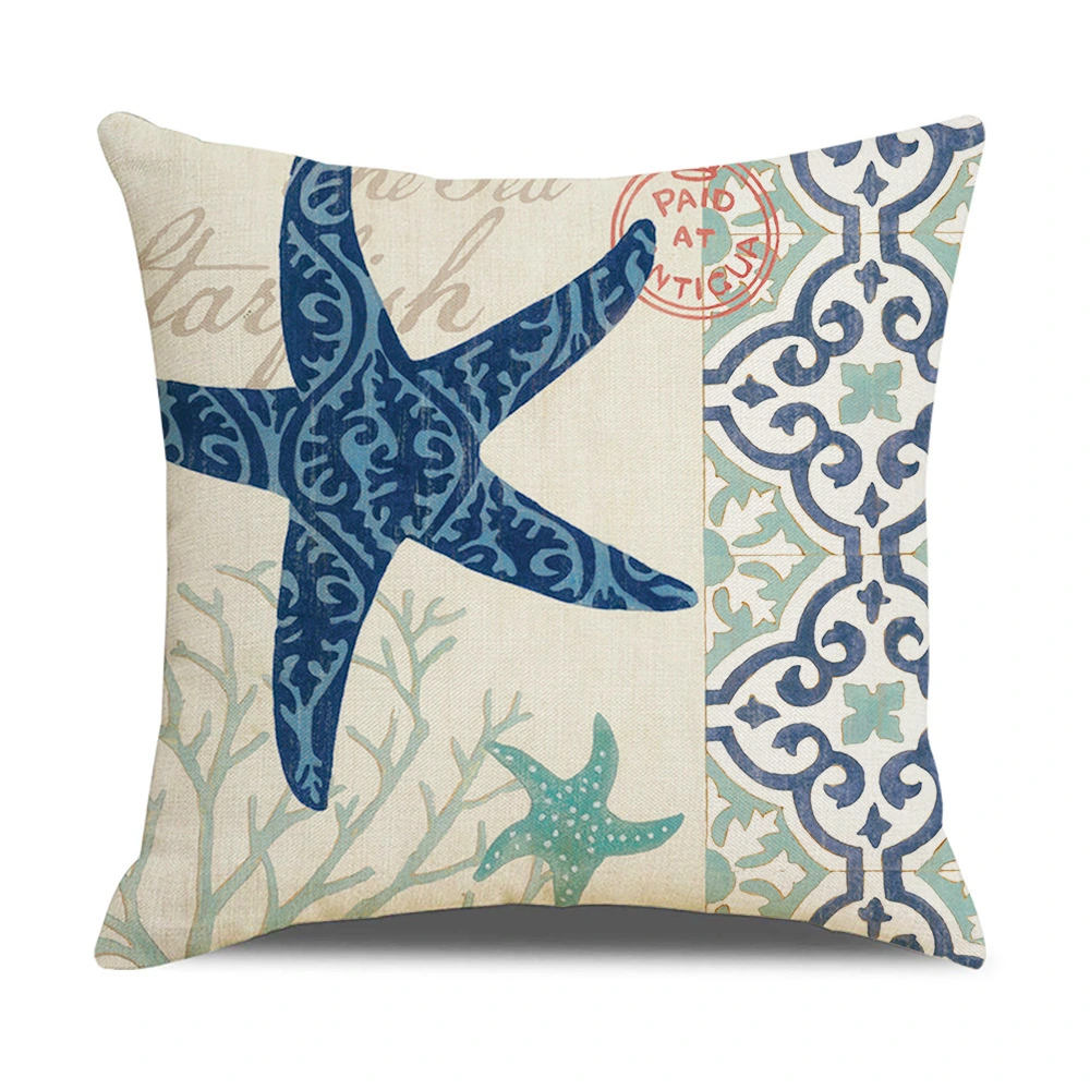 Creative Ocean Series Cotton Linen Pillowcase