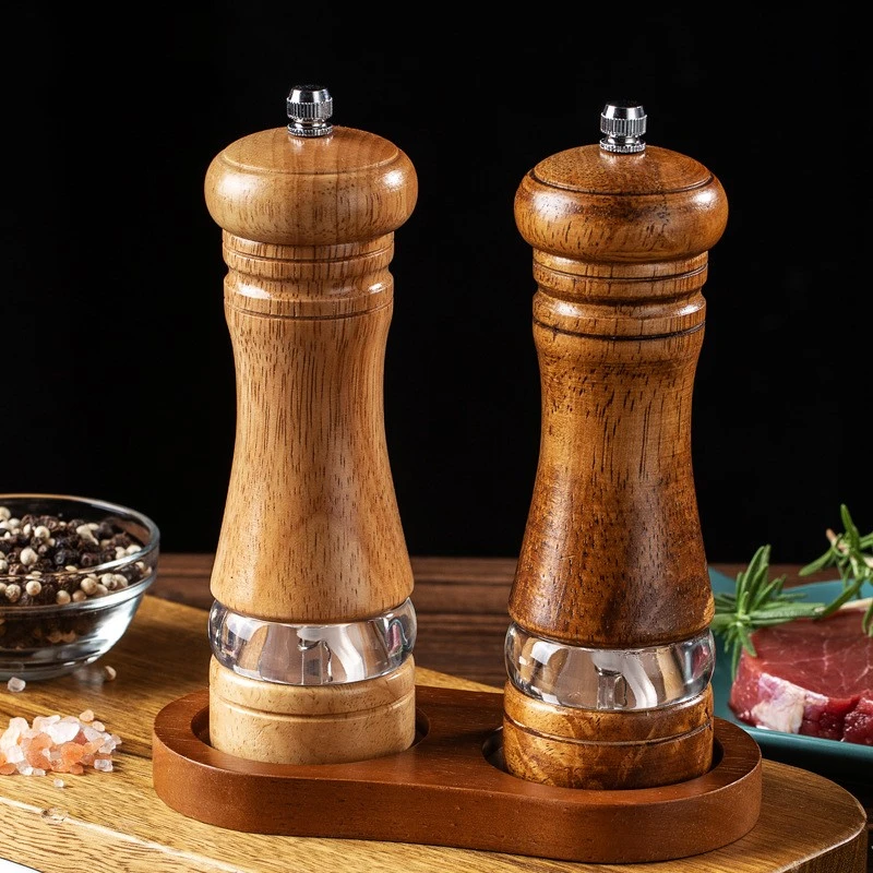 Rubber Wood Manual Pepper Grinder