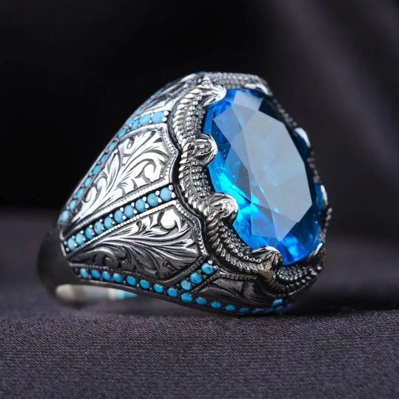 Vintage Pattern Ancient Dual Color Geometric Ring
